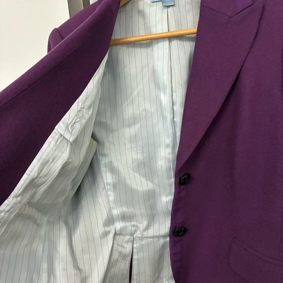 Vintage Baia wool blend Purple Women's Blazer. Size 10. Gorgeous piece! - Picture 9 of 13